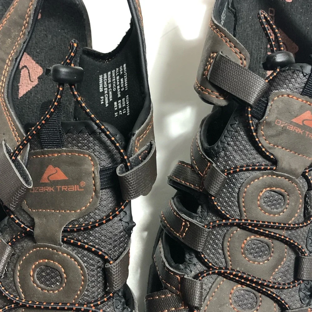 - Ozark Trail Fisherman Sandals closed toe  Men's rubber tip size 13
